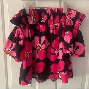 Who What Wear off The Shoulder Flower Top